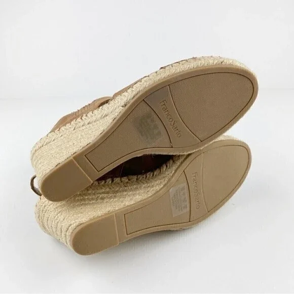 Franco Sarto Brown Nola Espadrille Wedge Sandals Size 9 NEW - Picture 11 of 12